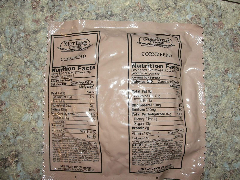 USA MRE Snack Cornbread Trans Fat Free