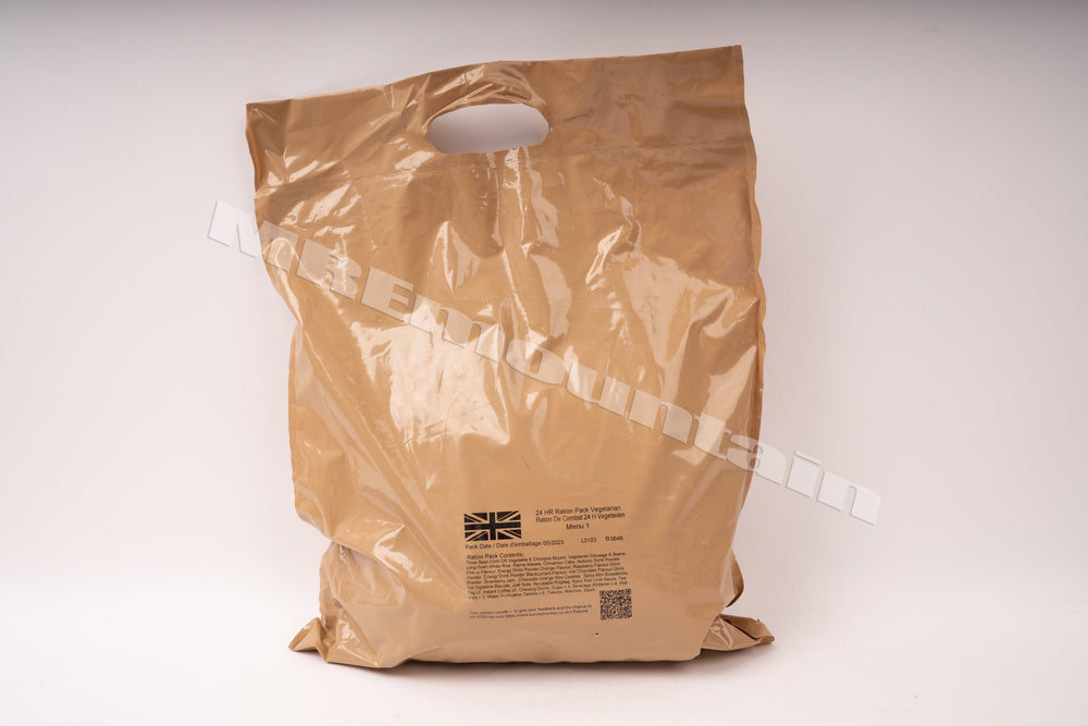 British UK 24 hour combat Operational Ration Pack (ORP) Vegetarian Menus