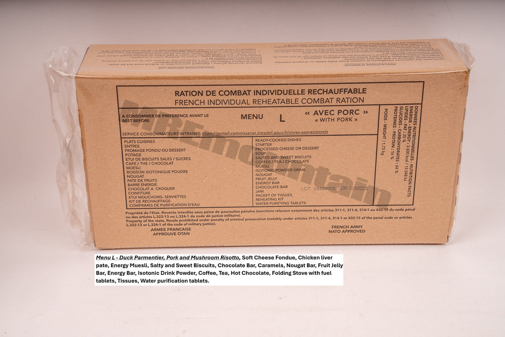French Armed Forces RCIR 24 hr combat ration pack MRE