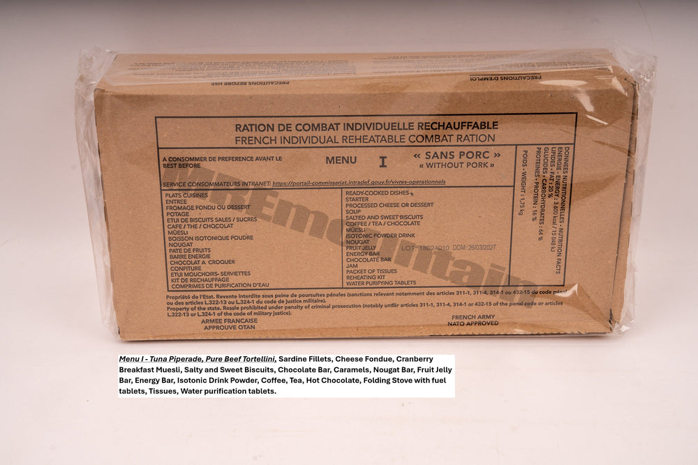 French Armed Forces RCIR 24 hr combat ration pack MRE