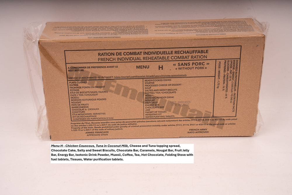 French Armed Forces RCIR 24 hr combat ration pack MRE