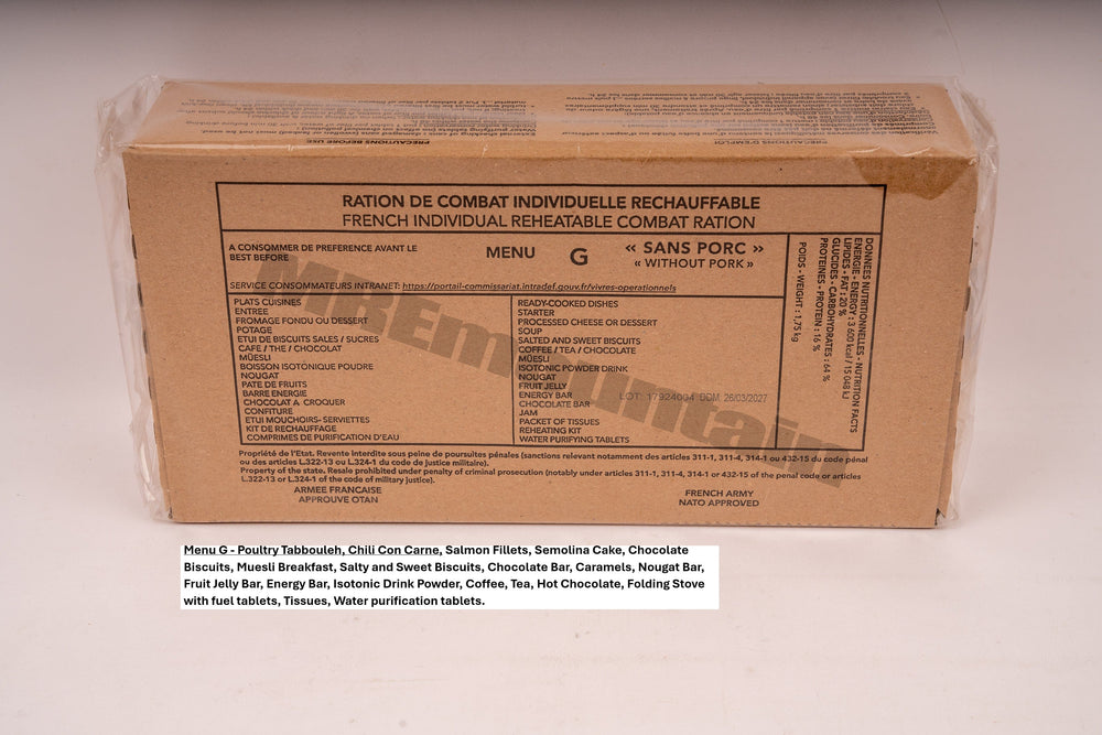 French Armed Forces RCIR 24 hr combat ration pack MRE