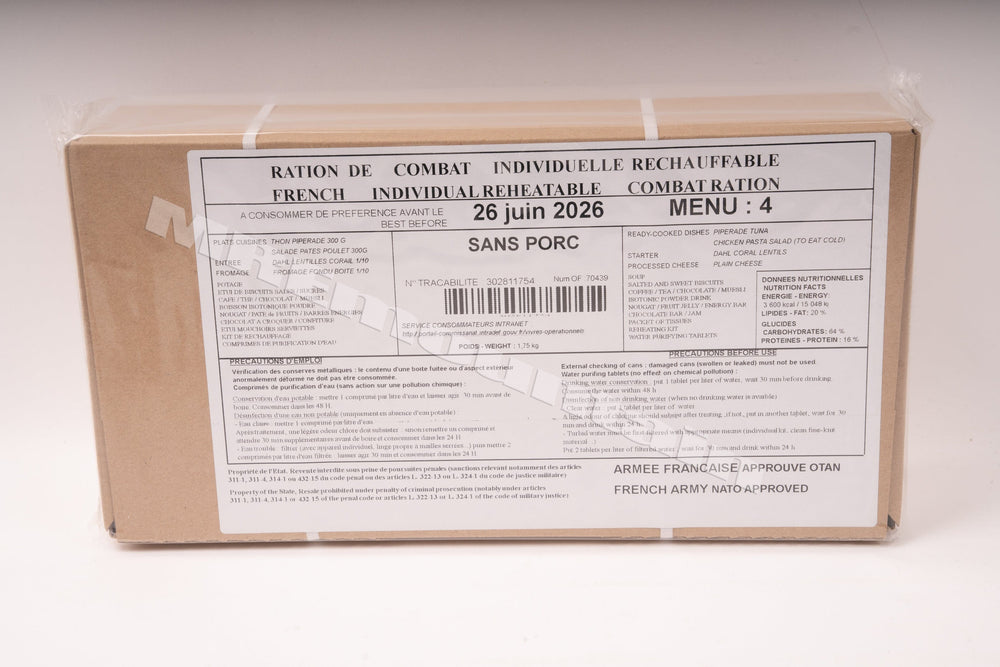 French Armed Forces RCIR 24 hr combat ration pack MRE