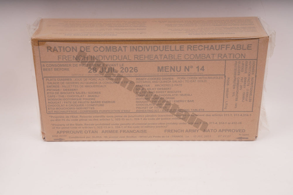 French Armed Forces RCIR 24 hr combat ration pack MRE