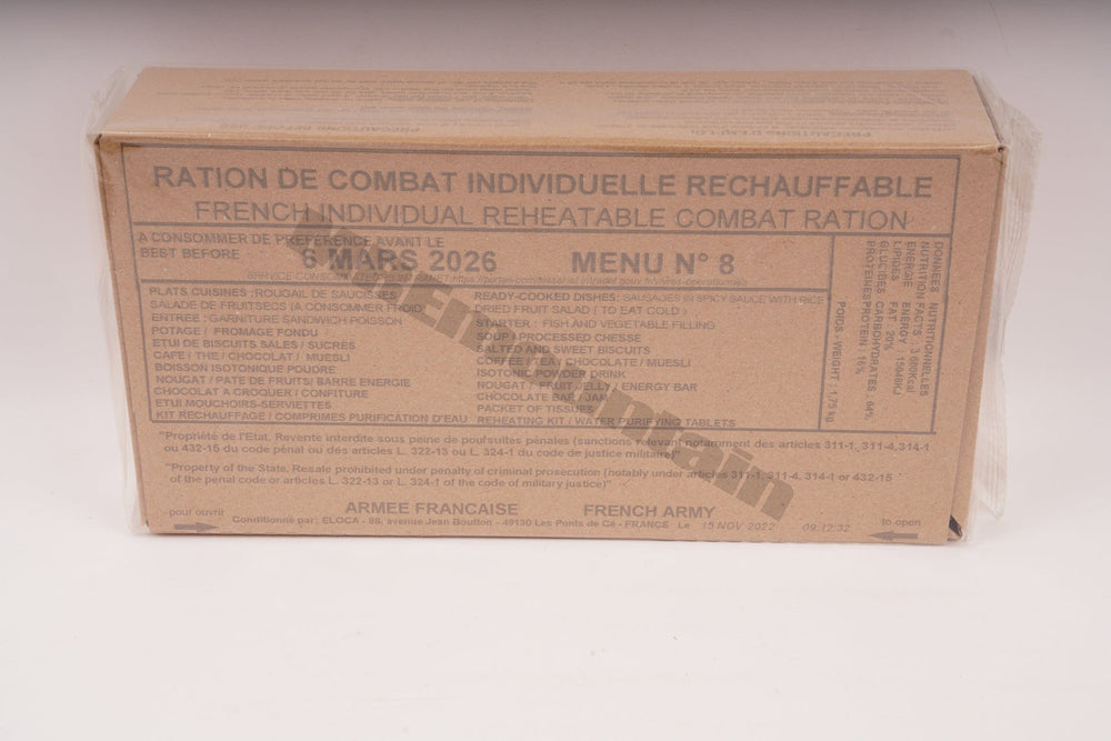 French Armed Forces RCIR 24 hr combat ration pack MRE